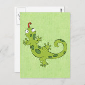 Carte Postale joli lézard caricaturé (Devant / Derrière)