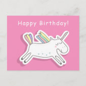 Carte Postale Joli Licorne - Fille Anniversaire (Devant)