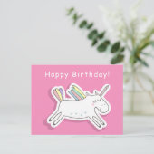 Carte Postale Joli Licorne - Fille Anniversaire (Debout devant)