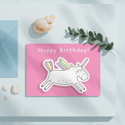 Carte Postale Joli Licorne - Fille Anniversaire