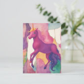 Carte Postale Joli Licorne Violette (Debout devant)
