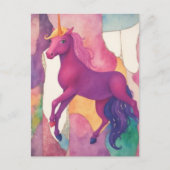 Carte Postale Joli Licorne Violette (Devant)