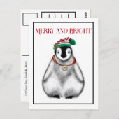 Carte Postale Joli manchot festif de Noël (Devant / Derrière)
