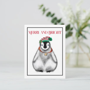 Carte Postale Joli manchot festif de Noël