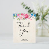 Carte Postale Joli Mariage de frontière rose et bleu (Debout devant)