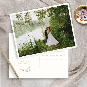 Carte Postale Joli Mariage de Merci Floral