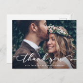 Carte Postale Joli Mariage de script Merci photo (Devant / Derrière)