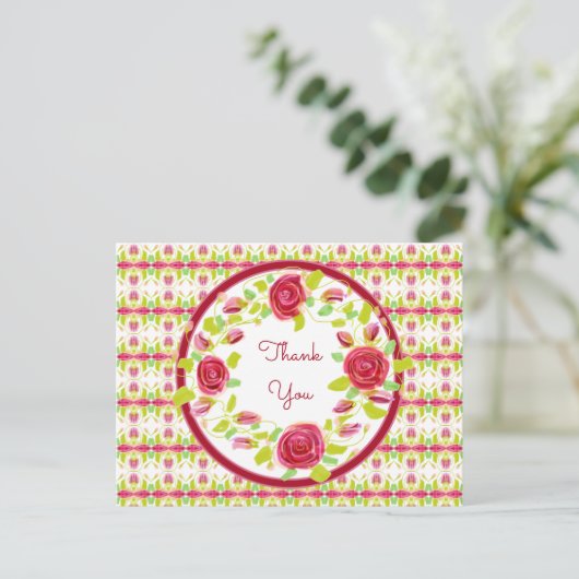 Carte Postale Joli Merci à fleurs (Debout devant)