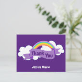 Carte Postale Joli Merci Arc-en-ciel Violet Personnalisé (Debout devant)