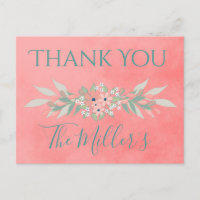 Joli Merci de Mariage campagnard rose