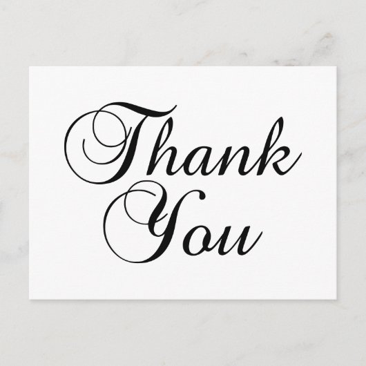 Carte Postale Joli Merci noir et blanc Script (Devant)