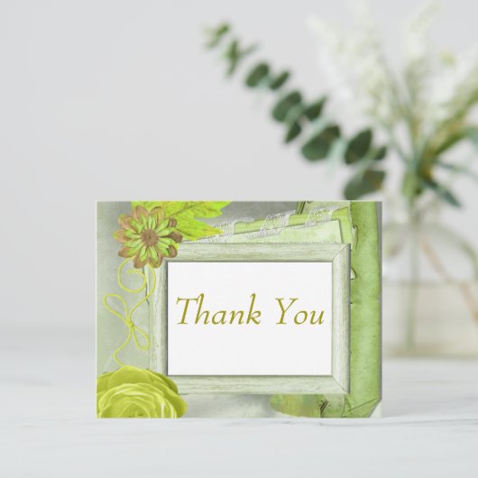 Carte Postale Joli Merci vert clair (Debout devant)