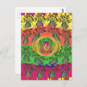 Carte Postale Joli Mignon & Charmant Dessin de Motif Floral pour (Devant / Derrière)