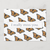 Carte Postale Joli Monarque Papillon Motif Manquant Vous (Devant)
