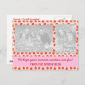 Carte Postale Joli Motif de crème de fraise (Devant / Derrière)