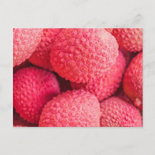 Carte Postale Joli Motif de Fruit Lychee Rose (Devant)