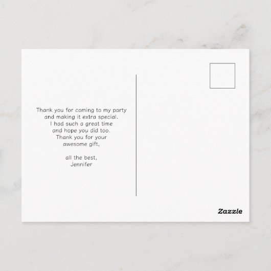 Carte Postale Joli Motif de tournesol Jaune & Merci vert (Dos)