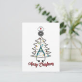 Carte Postale Joli Noël Arbre Stethoscope Noël Cadeau de Noël (Debout devant)