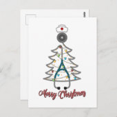Carte Postale Joli Noël Arbre Stethoscope Noël Cadeau de Noël (Devant / Derrière)