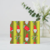 Carte Postale Joli Noël Gnomes Chartreuse Vert (Debout devant)