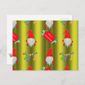 Carte Postale Joli Noël Gnomes Chartreuse Vert (Devant / Derrière)