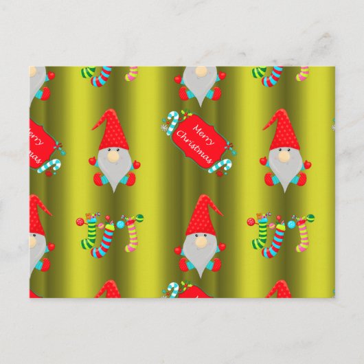 Carte Postale Joli Noël Gnomes Chartreuse Vert (Devant)