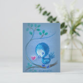 Carte Postale Joli Oiseau Bleu (Debout devant)