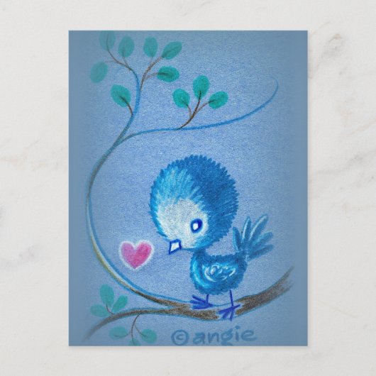 Carte Postale Joli Oiseau Bleu (Devant)