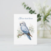 Carte Postale Joli oiseau d'hiver saisonnier ajouter du texte (Debout devant)