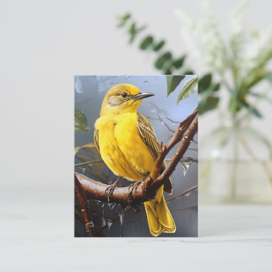 Carte Postale Joli oiseau jaune (Debout devant)