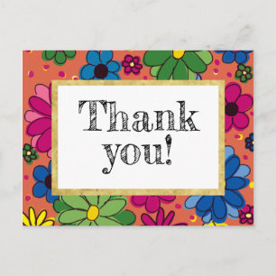 Carte Postale Joli orange et brillant Merci d'anniversaire