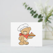 Carte Postale Joli ours boulanger chef (Debout devant)