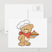 Carte Postale Joli ours boulanger chef (Devant / Derrière)
