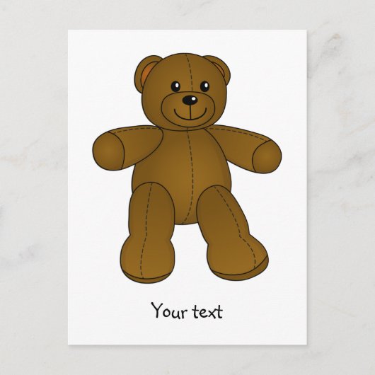 Carte Postale Joli ours brun en peluche (Devant)