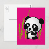 Carte Postale Joli ours de panda noir et blanc dans une bosquet  (Devant / Derrière)