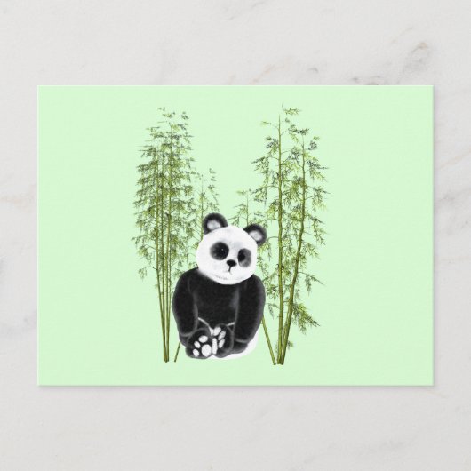 Carte Postale Joli panda assis dans du bambou (Devant)