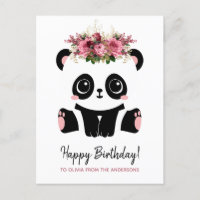 Joli panda Joyeux Anniversaire personnalisé 