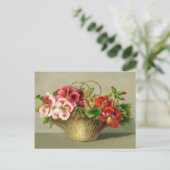 Carte Postale Joli panier à fleurs Vintage (Debout devant)