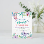 Carte Postale Joli papillon à pois Fleur Anniversaire  (Debout devant)