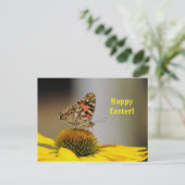 Carte Postale Joli Papillon de la Dame peint Photo de Pâques (Debout devant)