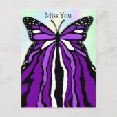 Carte Postale Joli Papillon pourpre | Mlle You (Devant)