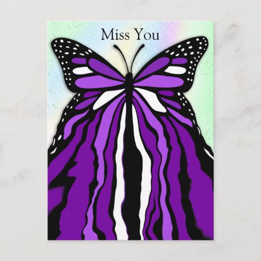 Carte Postale Joli Papillon pourpre | Mlle You (Devant)