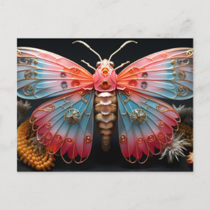 Carte Postale Joli papillon Steampunk coloré