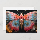 Carte Postale Joli papillon Steampunk coloré (Devant / Derrière)