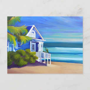 Carte Postale Joli paradis tropical bleu   Bonjour