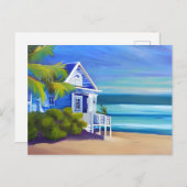 Carte Postale Joli paradis tropical bleu | Bonjour (Devant / Derrière)