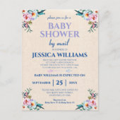 Carte Postale Joli Pastel Boho Baby shower Floral Par Mail (Devant)