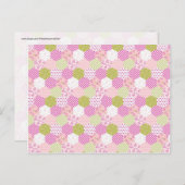 Carte Postale Joli Pastel Rose Vert Patchwork Design Quilt (Devant / Derrière)