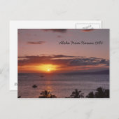 Carte Postale Joli paysage de coucher de soleil hawaïen Aloha Ha (Devant / Derrière)