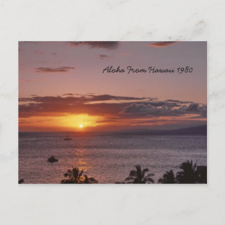 Carte Postale Joli paysage de coucher de soleil hawaïen Aloha Ha